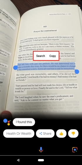 How to Use Text Selection in Google Lens on Android P