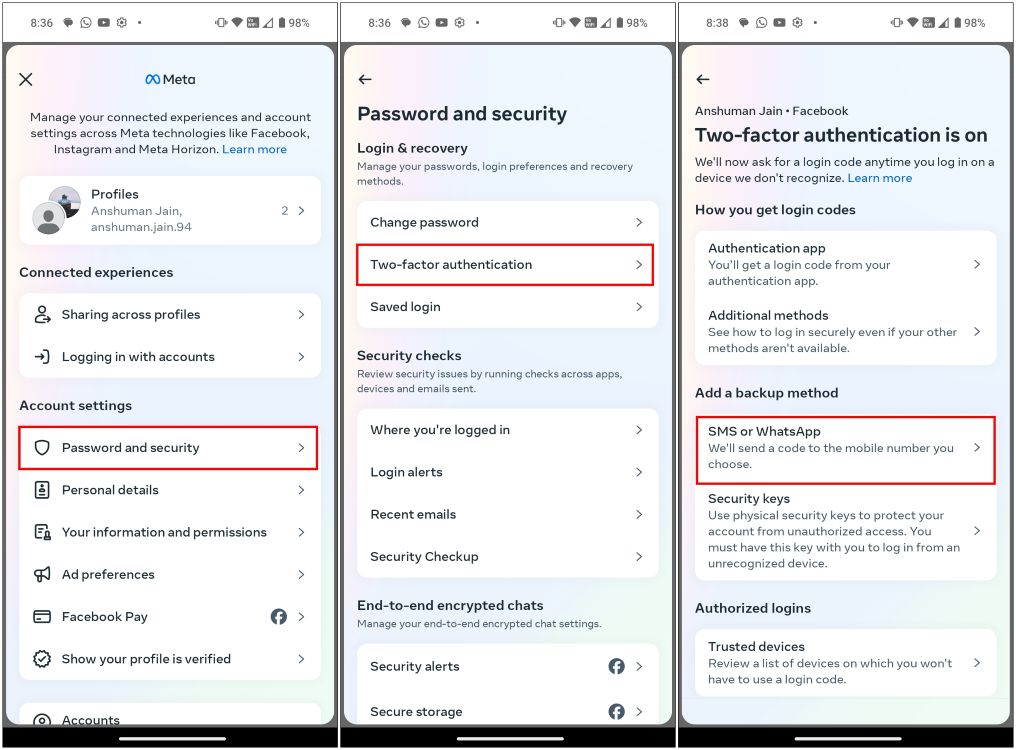 Set Up Two-Factor Facebook Authentication