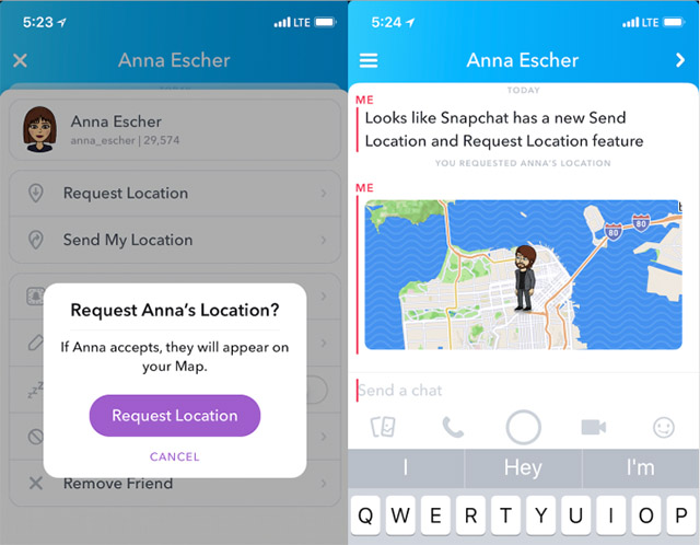 Snapchat Lets You Choose When You Want to Send or Receive Location on