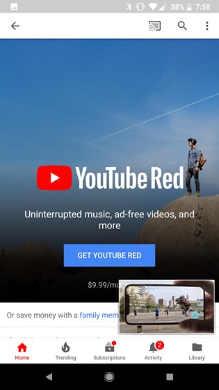 YouTube Picture-in-Picture Mode Reportedly Rolling Out to Free Users