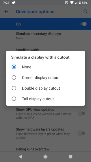 Android P Beta Comes With Two New Notch Styles