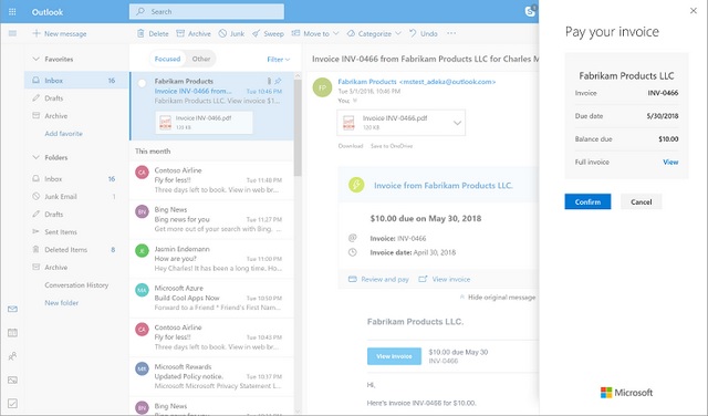 Microsoft Pay Comes to Outlook: Now Make Bill Payments Without Leaving Your Inbox