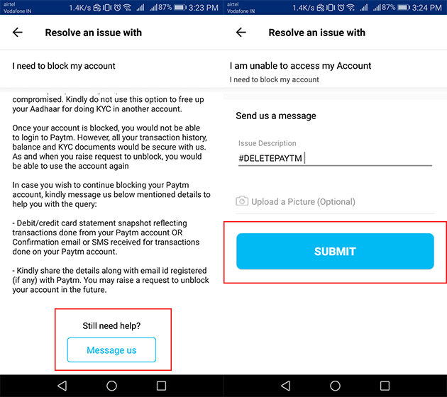 How to remove recents from paytm account