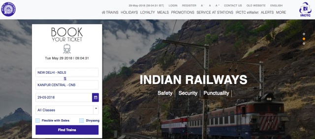 irctc new homepage