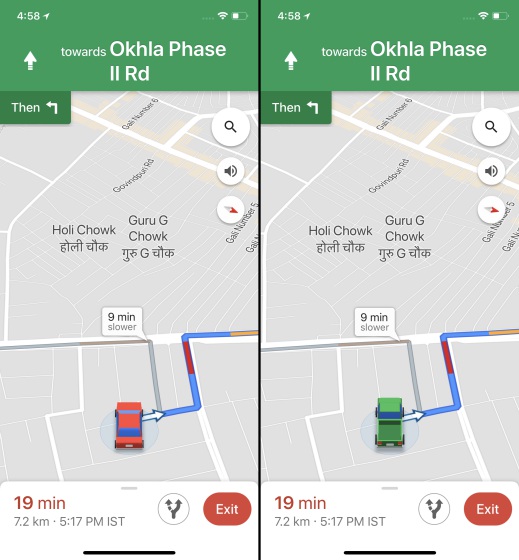 How to Change Navigation Arrows to Cars on Google Maps on iOS