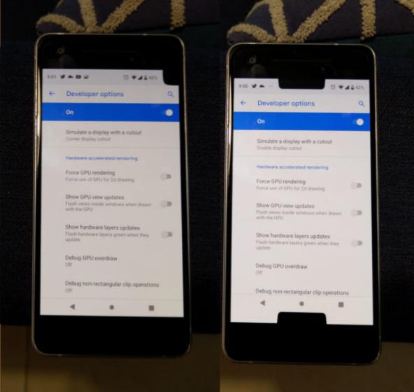 Android P Beta Comes With Two New Notch Styles
