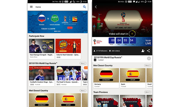 FIFA World Cup SonyLIV app screenshots1