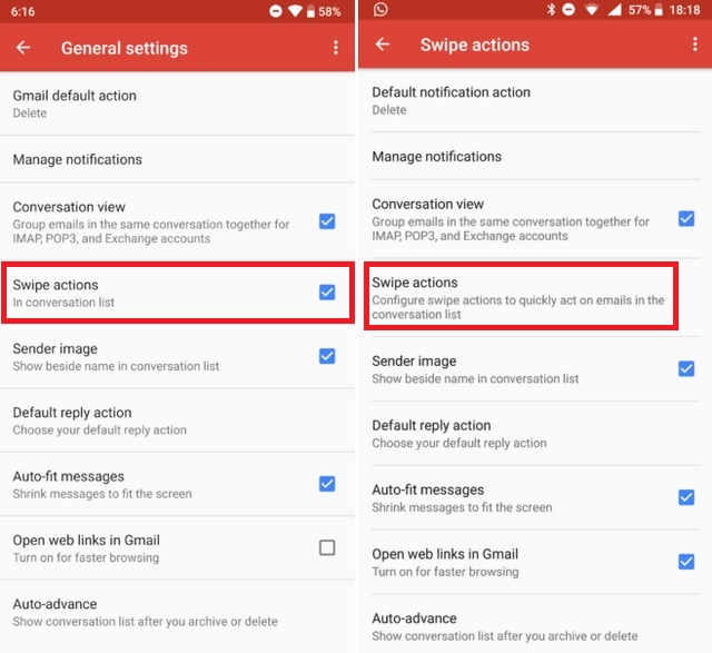 Gmail on Android Now Lets You Customize Left and Right Swipe Gestures