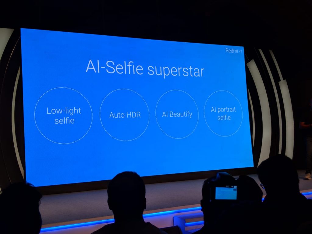 Redmi Y2's AI selfie features