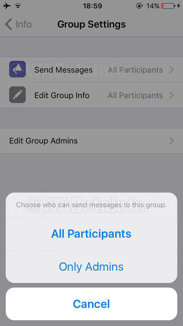 Send Messages setting on iOS app