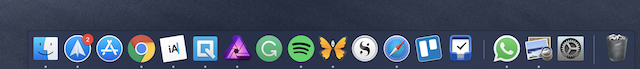 Recent apps in Dock