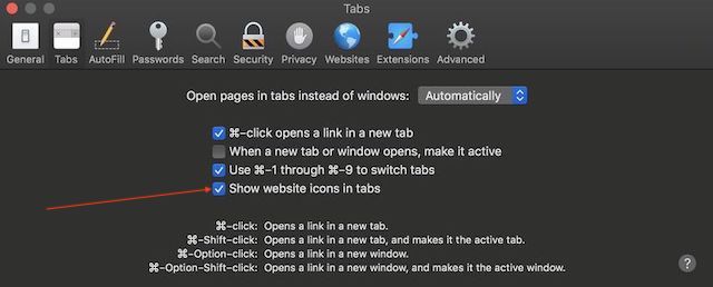 Step 2 in enabling favicon in Safari