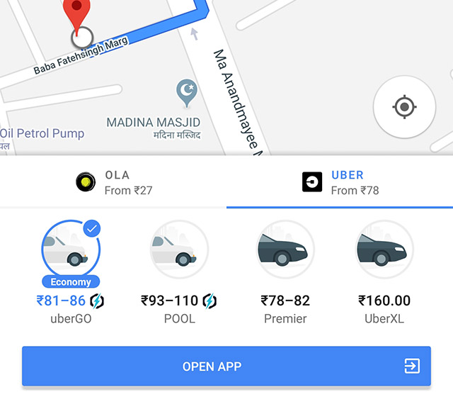 Uber Maps Integration