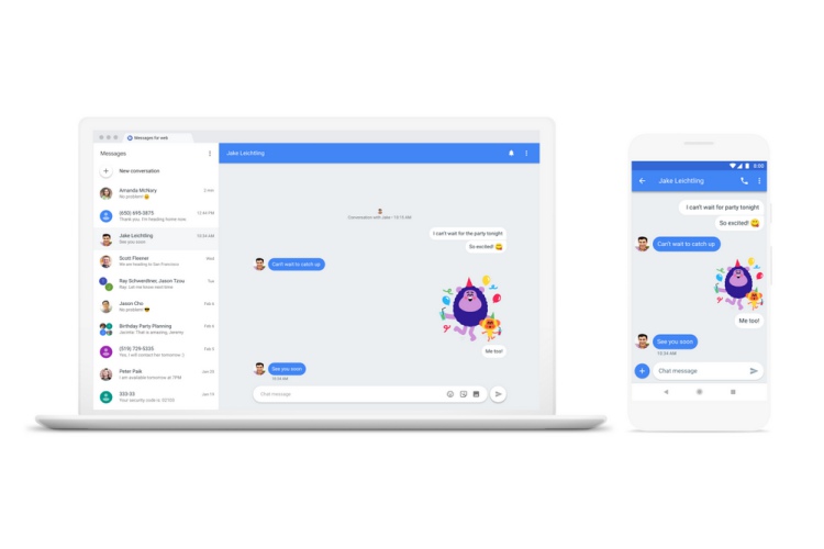 android messages on the web