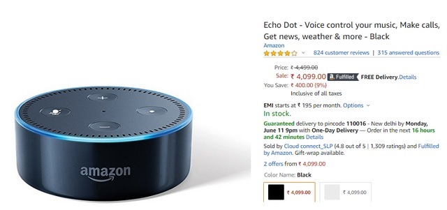 Offers on hot sale amazon echo