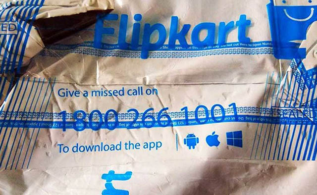 Penjual Flipkart Masih Menggunakan Kemasan Dengan Nomor Lama Yang Sekarang Milik BJP