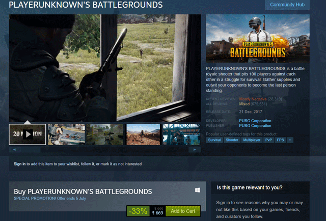 Pubg on sale steam price