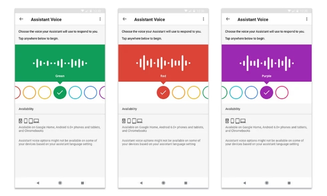 Google Assistant Now Shows Up Different Colors for Each Voice