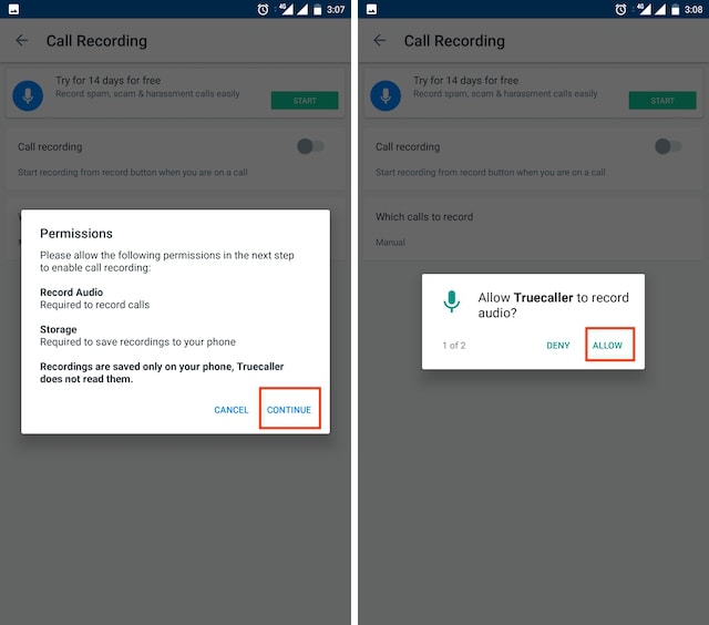 Como gravar chamadas usando Truecaller no Android 4