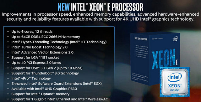 Intel Unveils Xeon E-2100 Processor Family for Entry-Level Workstations