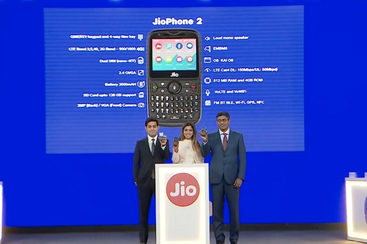 Reliance Jio Announces JioPhone 2 With QWERTY Keypad, WhatsApp, Facebook and YouTube