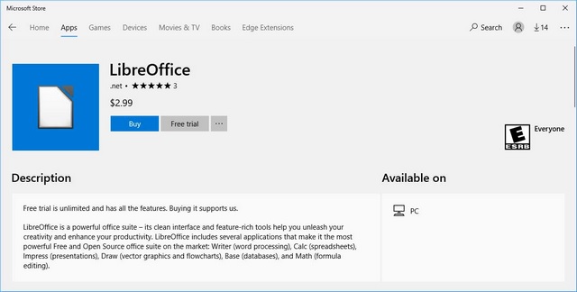 LibreOffice Sekarang di Microsoft Store Atas perkenan Pengembang &#8216;Tidak Resmi&#8217;