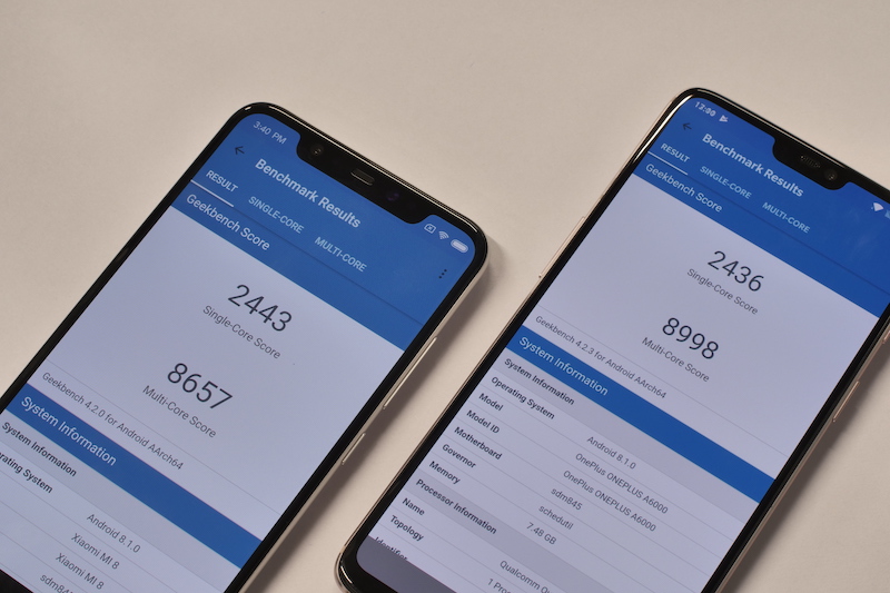 Mi 8 vs OnePlus 6 Performance