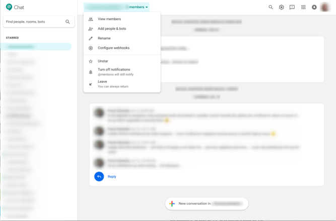 hangouts chat refreshed UI