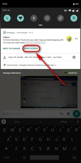 WhatsApp Rolling Out ‘Mark As Read’ Button In Android Notifications
