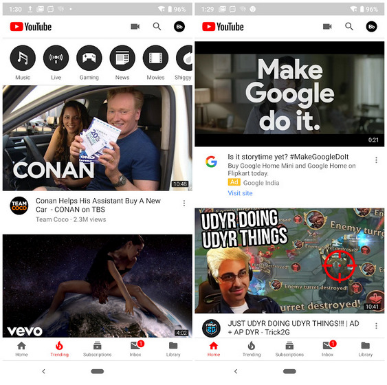 YouTube Android App Now Shows Edge-to-Edge Thumbnails