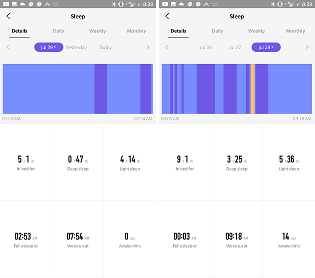 amazfit sleep tracking