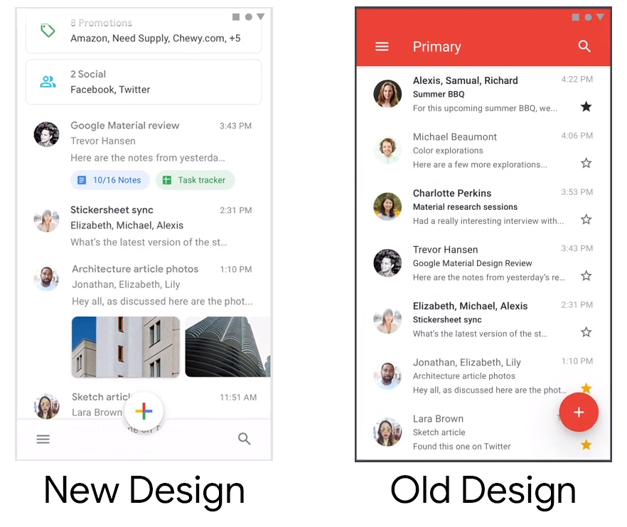 gmail new design