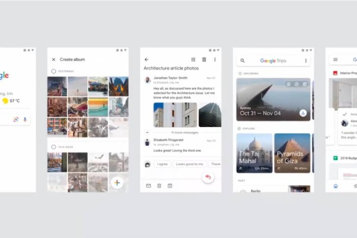 google redesigned UI all apps featured