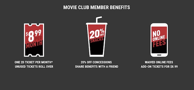 3. Cinemark Movie Club