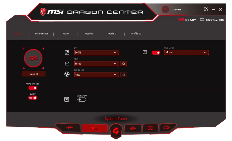 msi dragon center fan speed