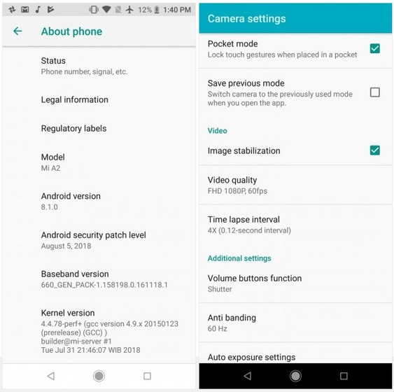 Xiaomi Mi A2 Gets August Security Patch, 60fps 1080p Video Recording