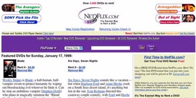 Netflix Turns 21: Here’s What the Platform Looked like in 1999