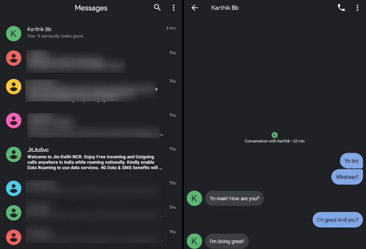 android messages dark mode featured