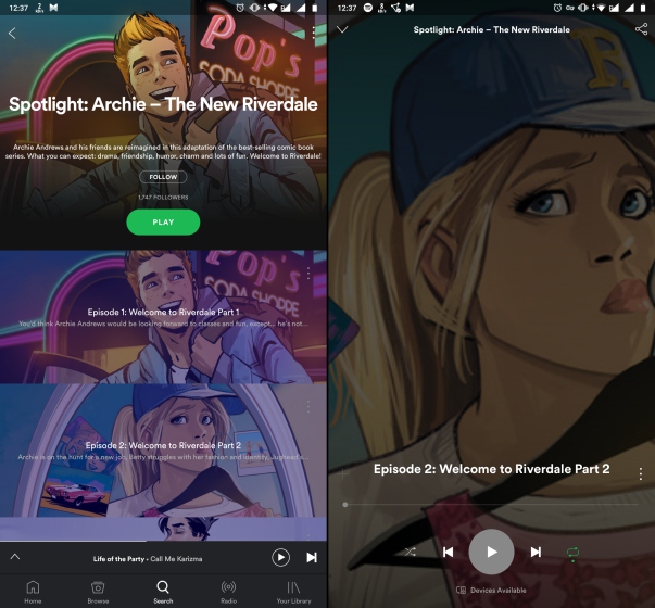 You Can Now Stream Archie Motion Comics on Spotify
