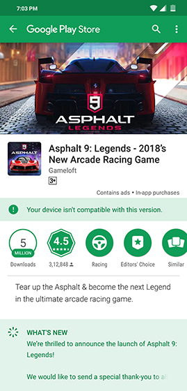 Poco F1 Users Unable to Download Asphalt 9, Recent OTA Likely to be Blamed