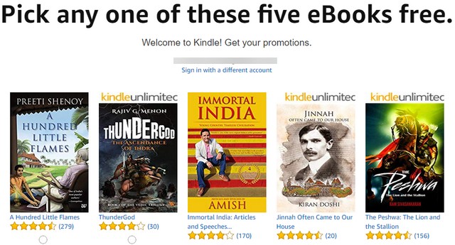 Amazon Offering Free eBook to Prime Members, Physical Books at Just Rs. 129