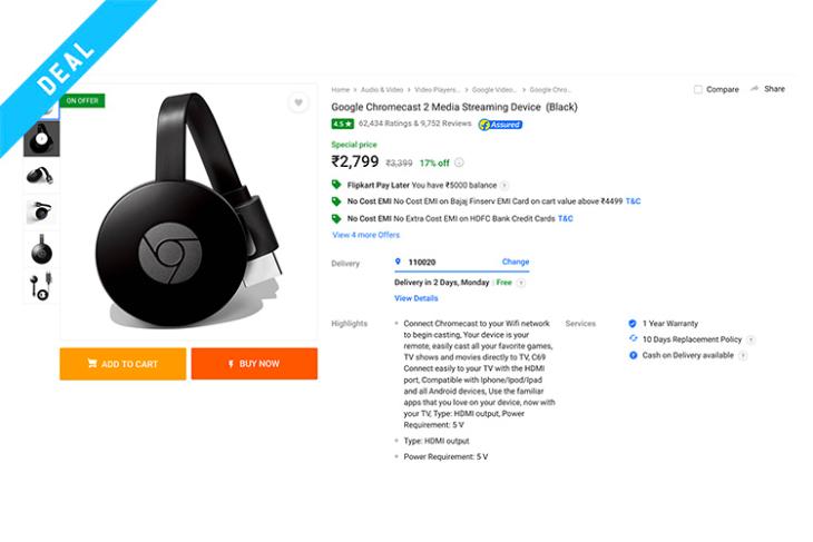 chromecast deal flipkart web image