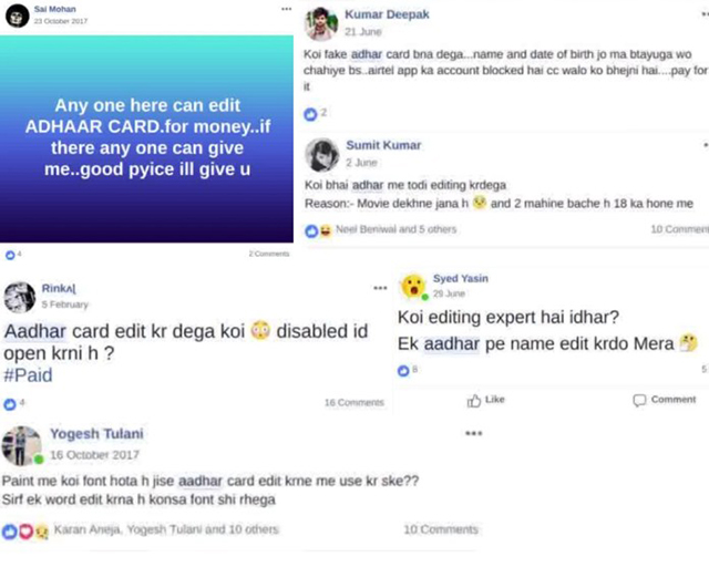 Fake Aadhaar Including Biometric Data Being Traded on Closed Facebook Groups