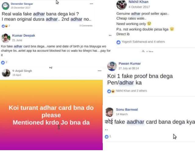 Fake Aadhaar Including Biometric Data Being Traded on Closed Facebook Groups