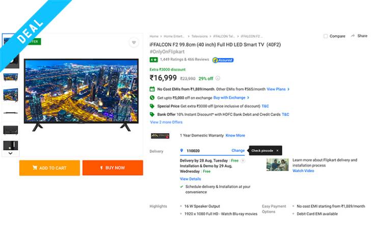 iffalcon tv smart flipkart deal web