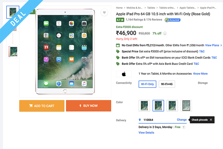 ipad pro deal flipkart