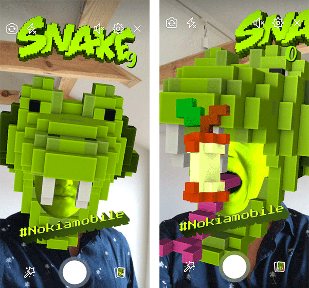 Iconic Nokia 'Snake' game on Facebook's camera AR platform