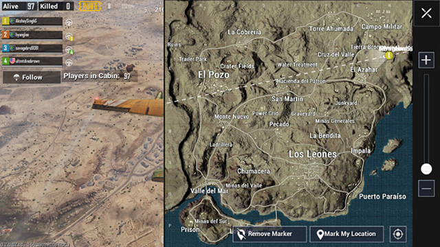 pubg mobile use the map