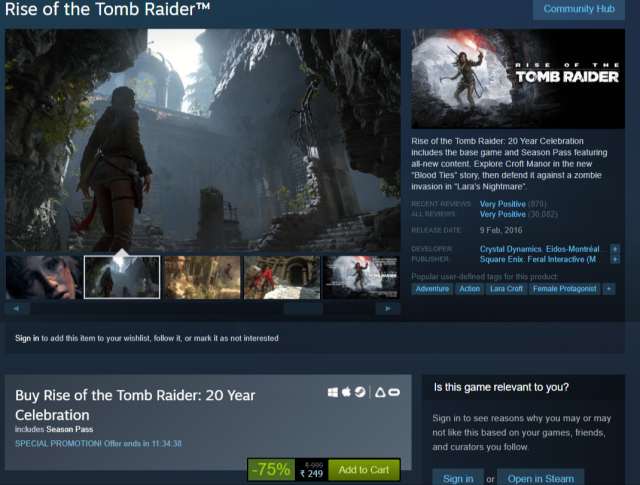 Buy Rise of the Tomb Raider 20 Year Celebration Steam