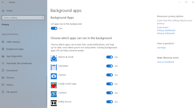 4. Disable Background Apps